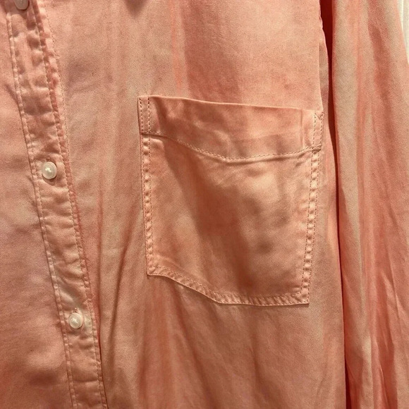 Time And Tru Women’s Pink Roll Tab Long Sleeve Button Down‎ Shirt 2X Lyocell - Picture 2 of 7
